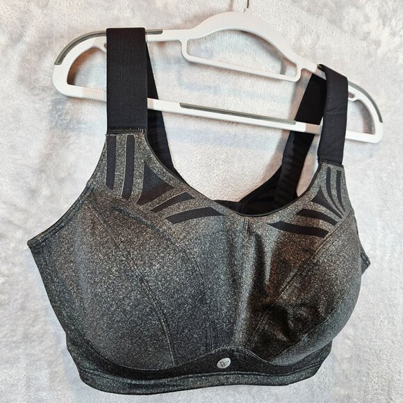 Livi Active Molded Underwire Sports Bra Womens 40F Black Gray High Support - Picture 2 of 15